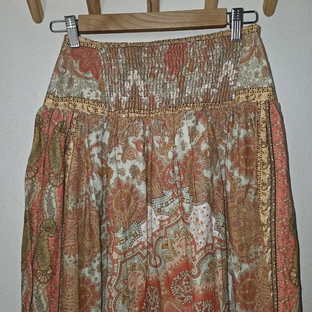 House of Harlow 1960 Linen Blend Paisley Maxi Skirt XS | Boho Festival - Picture 14 of 15